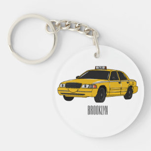 Abbildung des Cartoon Taxi Schlüsselanhänger