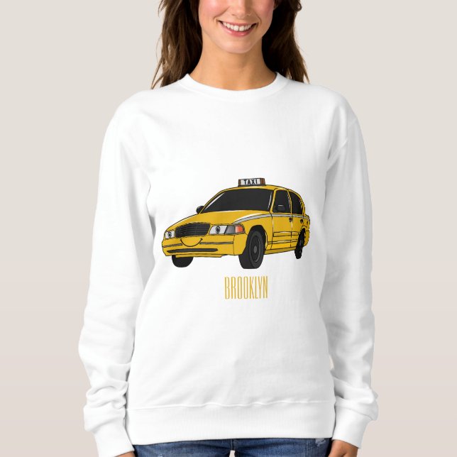 Abbildung des Cartoon Taxi Sweatshirt (Vorderseite)