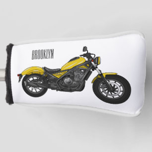 Abbildung des Cartoon von Cruiser Motorrädern Golf Headcover