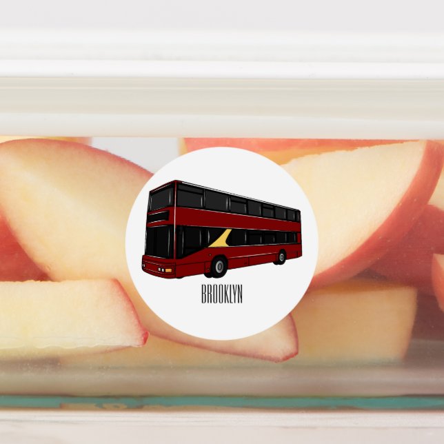 Abbildung des Cartoon von Doppeldeckern Etiketten (Befestigt)