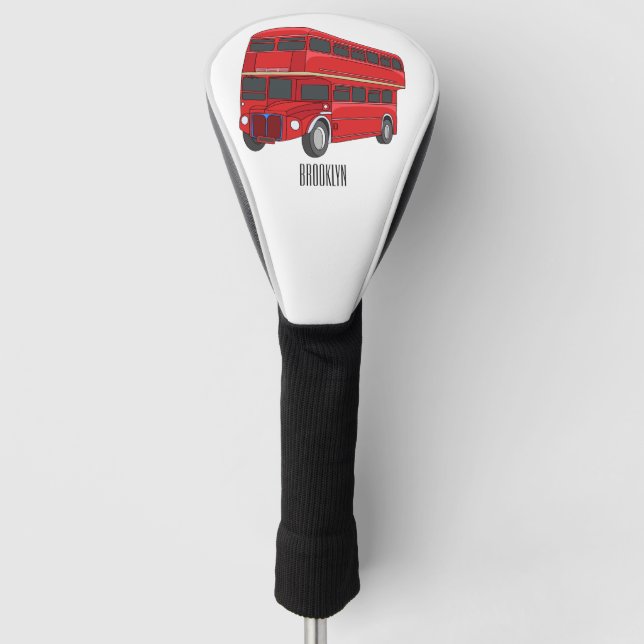 Abbildung des Cartoon von Doppeldeckern Golf Headcover (Vorderseite)