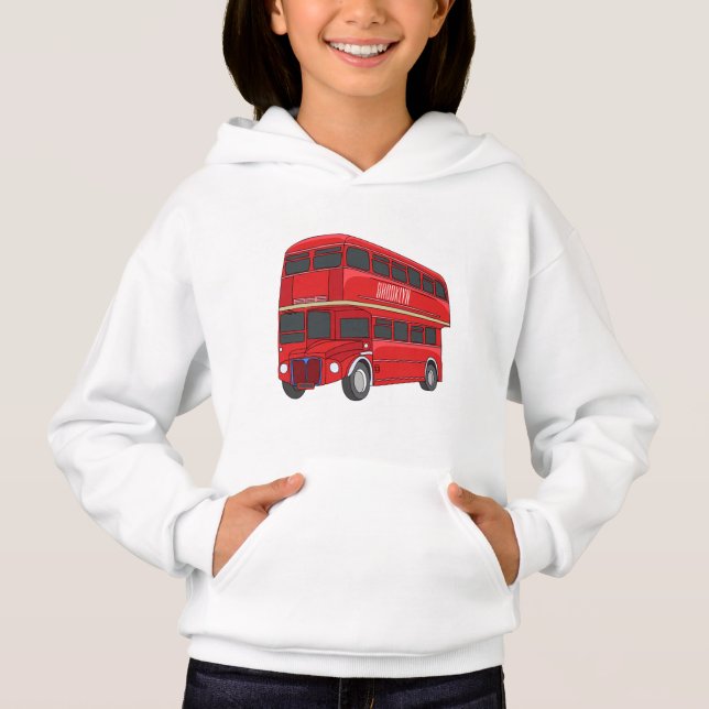 Abbildung des Cartoon von Doppeldeckern Hoodie (Vorderseite)