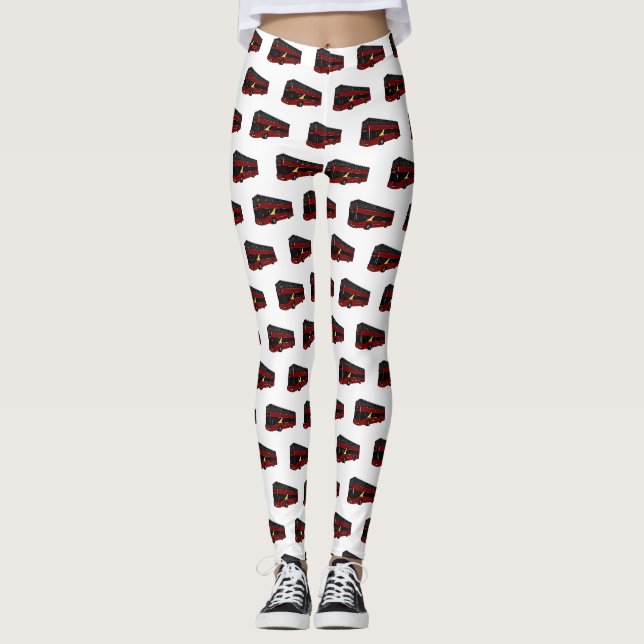 Abbildung des Cartoon von Doppeldeckern Leggings (Vorderseite)
