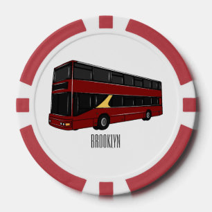 Abbildung des Cartoon von Doppeldeckern Pokerchips