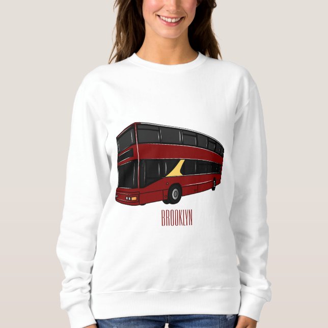 Abbildung des Cartoon von Doppeldeckern Sweatshirt (Vorderseite)