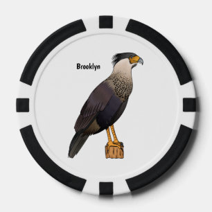 Abbildung des Cartoon von entzückten Caracara-Vöge Pokerchips
