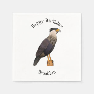 Abbildung des Cartoon von entzückten Caracara-Vöge Serviette