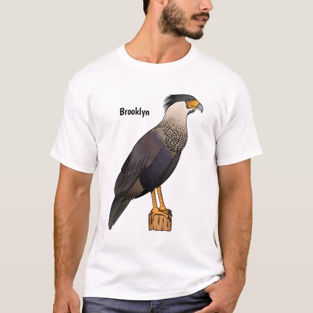 Abbildung des Cartoon von entzückten Caracara-Vöge T-Shirt (Vorderseite)