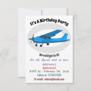 Abbildung des Cartoon von Festflugzeugen Einladung