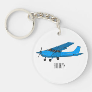 Abbildung des Cartoon von Festflugzeugen Schlüsselanhänger