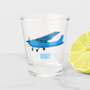Abbildung des Cartoon von Festflugzeugen Schnapsglas