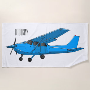 Abbildung des Cartoon von Festflugzeugen Strandtuch