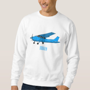 Abbildung des Cartoon von Festflugzeugen Sweatshirt