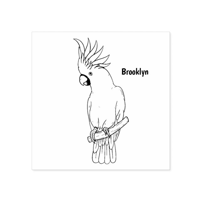 Abbildung des Cartoon von Kakatovogel mit Schwefel Gummistempel (Prägung)