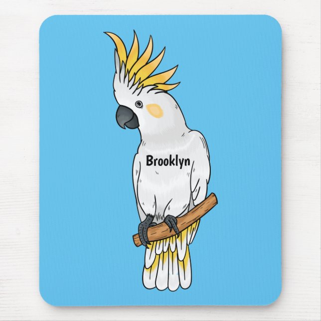 Abbildung des Cartoon von Kakatovogel mit Schwefel Mousepad (Vorne)