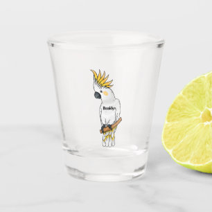 Abbildung des Cartoon von Kakatovogel mit Schwefel Schnapsglas