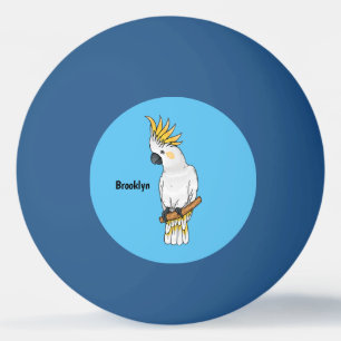 Abbildung des Cartoon von Kakatovogel mit Schwefel Tischtennisball