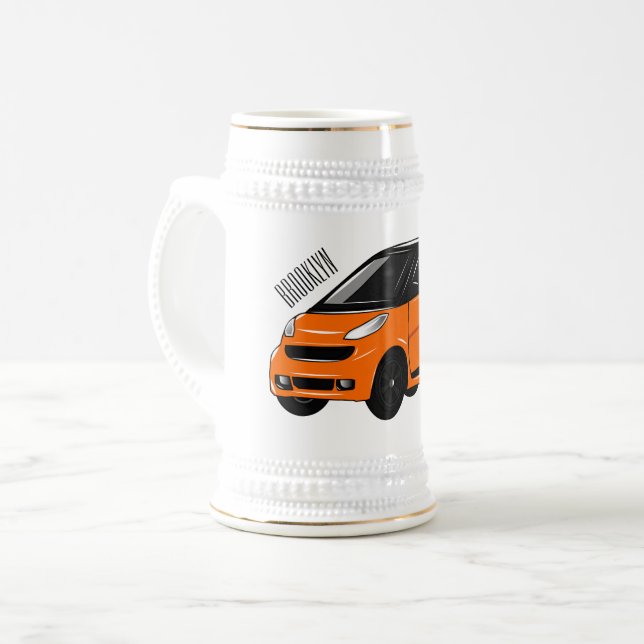 Abbildung des Cartoon von Kleinwagen Bierglas (Vorderseite Links)