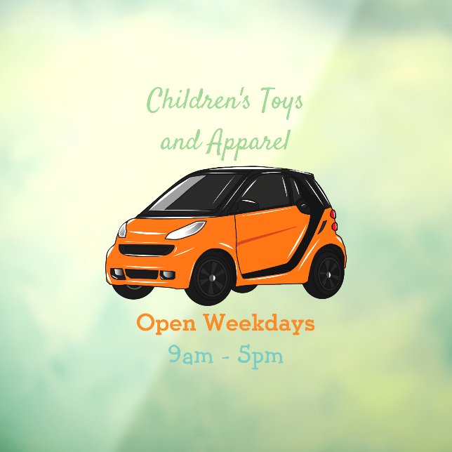 Abbildung des Cartoon von Kleinwagen Fensteraufkleber (Blatt 3)