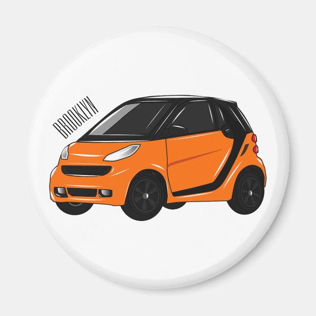 Abbildung des Cartoon von Kleinwagen Magnet (Vorne)