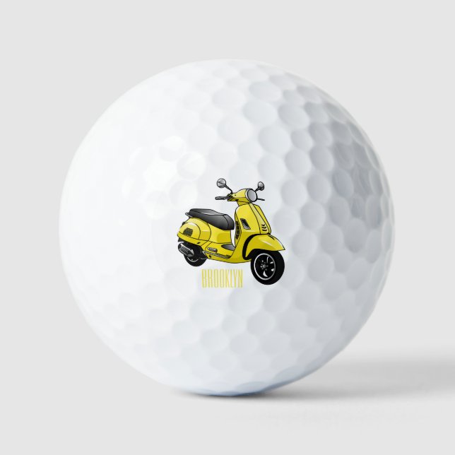 Abbildung des Cartoon von Motorrädern Golfball (Vorderseite)
