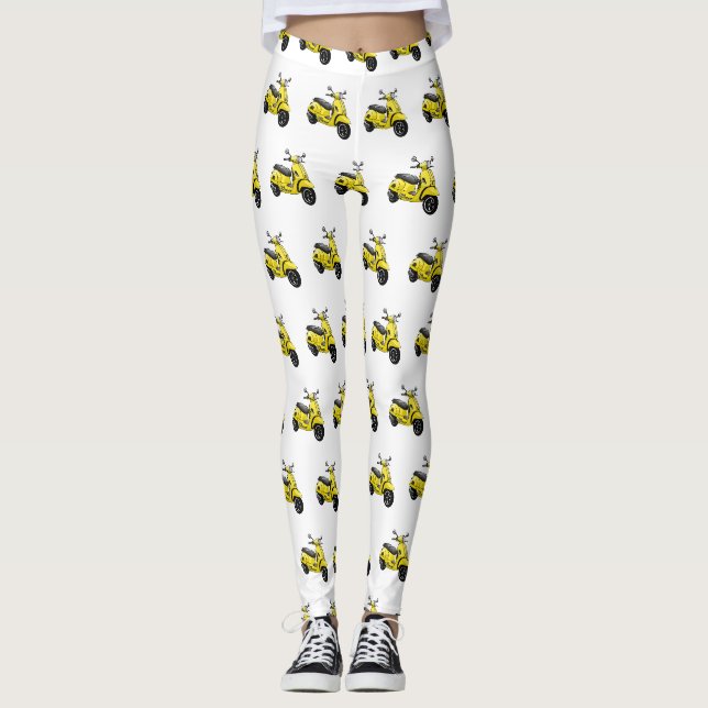 Abbildung des Cartoon von Motorrädern Leggings (Vorderseite)