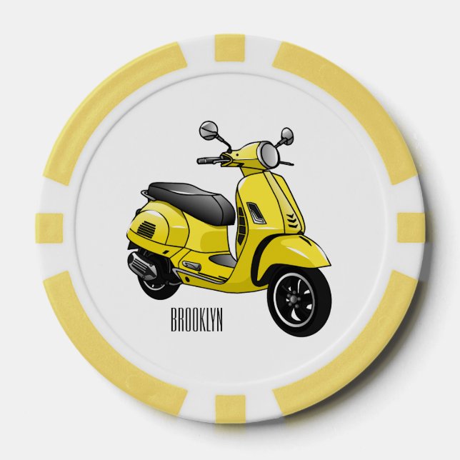 Abbildung des Cartoon von Motorrädern Pokerchips (Vorderseite)