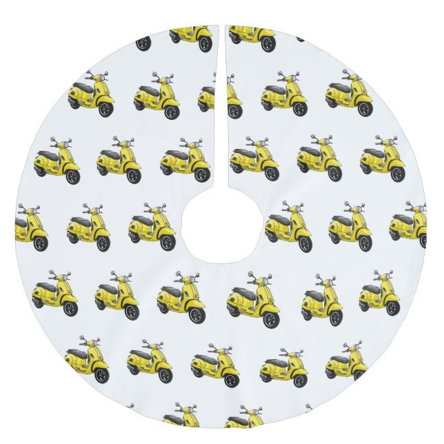 Abbildung des Cartoon von Motorrädern Polyester Weihnachtsbaumdecke (Vorderseite)