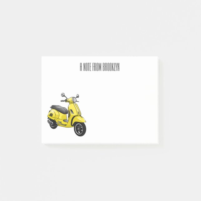 Abbildung des Cartoon von Motorrädern Post-it Klebezettel (Vorderseite)