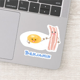 Abbildung des Cartoon von niedlichem Kawaii mit Ei Aufkleber