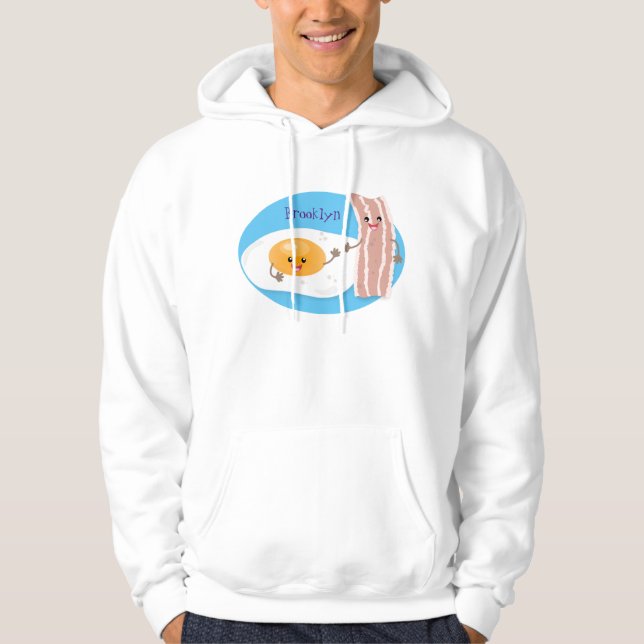 Abbildung des Cartoon von niedlichem Kawaii mit Ei Hoodie (Vorderseite)