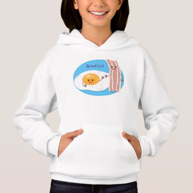 Abbildung des Cartoon von niedlichem Kawaii mit Ei Hoodie (Vorderseite)