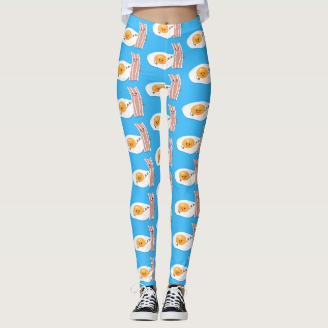 Abbildung des Cartoon von niedlichem Kawaii mit Ei Leggings (Vorderseite)