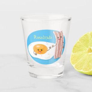 Abbildung des Cartoon von niedlichem Kawaii mit Ei Schnapsglas