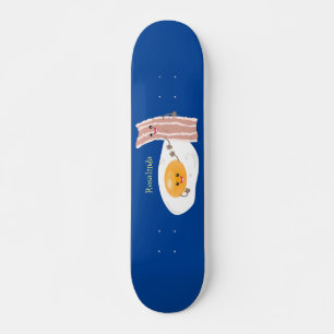 Abbildung des Cartoon von niedlichem Kawaii mit Ei Skateboard