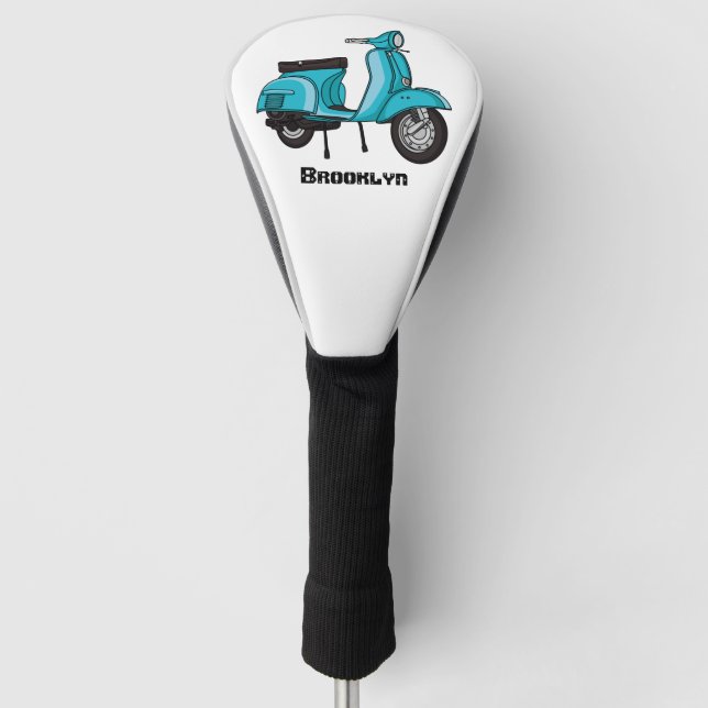 Abbildung des Cartoon von niedlichen Motorrädern Golf Headcover (Vorderseite)