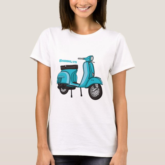 Abbildung des Cartoon von niedlichen Motorrädern T-Shirt (Vorderseite)