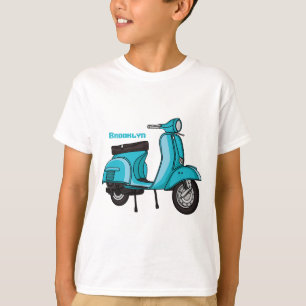 Abbildung des Cartoon von niedlichen Motorrädern T-Shirt