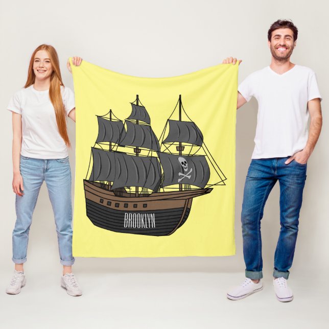 Abbildung des Cartoon von Piratenschiffen Fleecedecke (Beispiel)