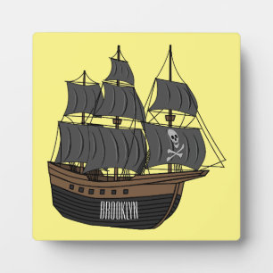 Abbildung des Cartoon von Piratenschiffen Fotoplatte
