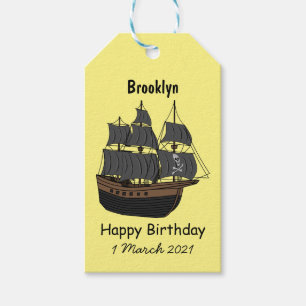 Abbildung des Cartoon von Piratenschiffen Geschenkanhänger