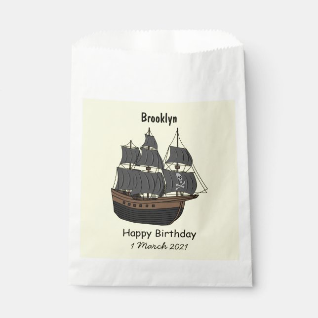 Abbildung des Cartoon von Piratenschiffen Geschenktütchen (Vorderseite)