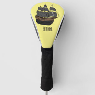Abbildung des Cartoon von Piratenschiffen Golf Headcover