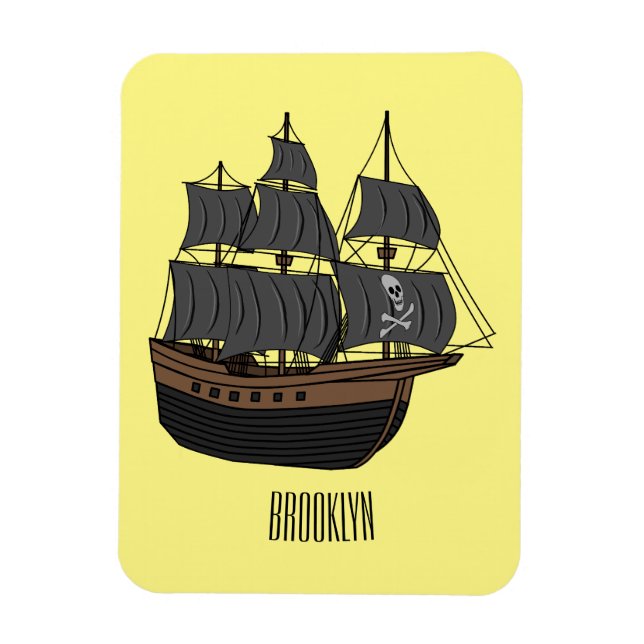 Abbildung des Cartoon von Piratenschiffen Magnet (Vertikal)