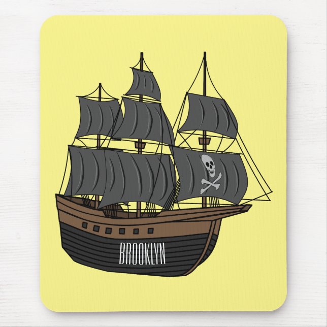 Abbildung des Cartoon von Piratenschiffen Mousepad (Vorne)