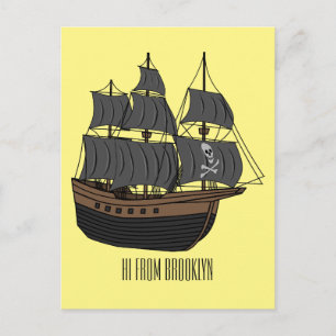 Abbildung des Cartoon von Piratenschiffen Postkarte