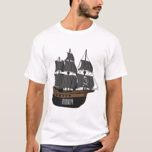 Abbildung des Cartoon von Piratenschiffen T-Shirt