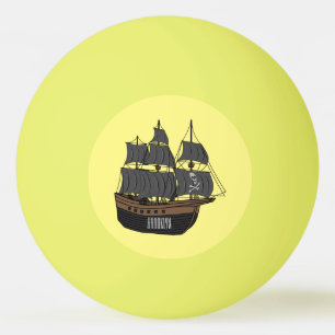 Abbildung des Cartoon von Piratenschiffen Tischtennisball