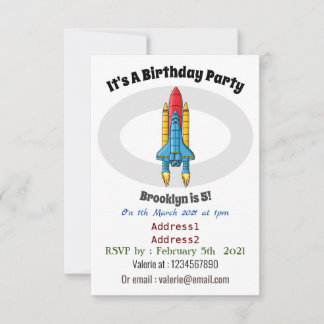 Abbildung des Cartoon von Raketenschiffen Einladung