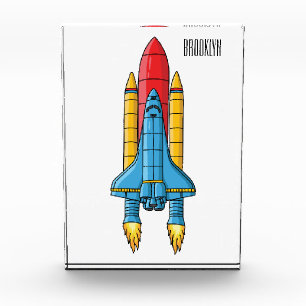 Abbildung des Cartoon von Raketenschiffen Fotoblock